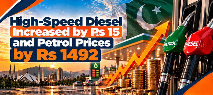 High Speed Diesel Increased by Rs. 15 and Petrol Prices by Rs. 14.92