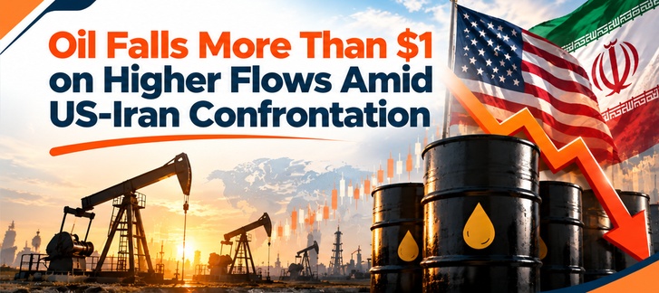 Oil Falls More Than $1 on Higher Flows Amid US-Iran Confrontation