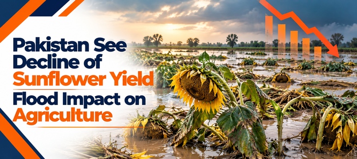 Pakistan see decline of Sunflower Yield | flood impact on agriculture