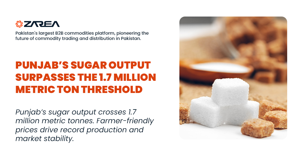 Punjab’s Sugar Output Surpasses the 1.7 Million Metric Ton Threshold