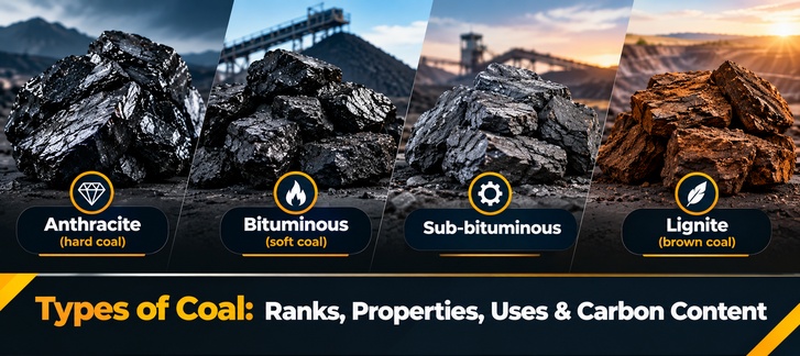 Types of Coal: Ranks, Properties, Uses & Carbon Content